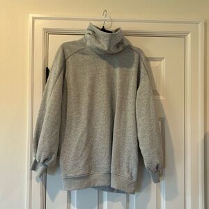 Cozy Gray Women's Turtleneck Sweatshirt